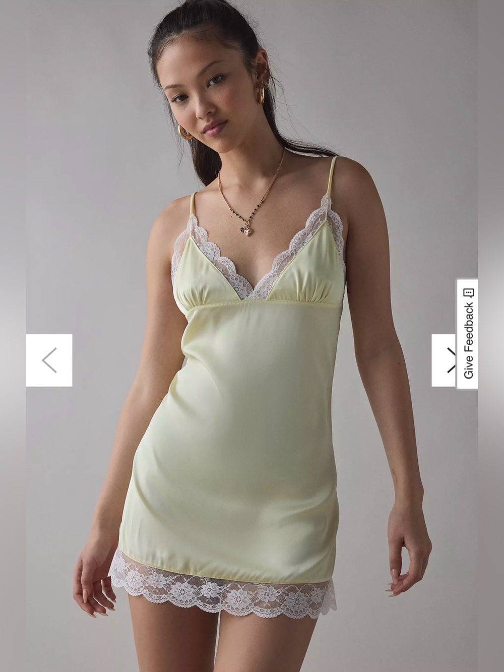 Kat The Label Arabella Satin Lace Trim Slip Dress